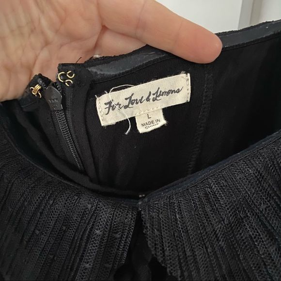 For Love & Lemons Claire Off The Shoulder Mini Dress Black Size Large - Picture 9 of 10